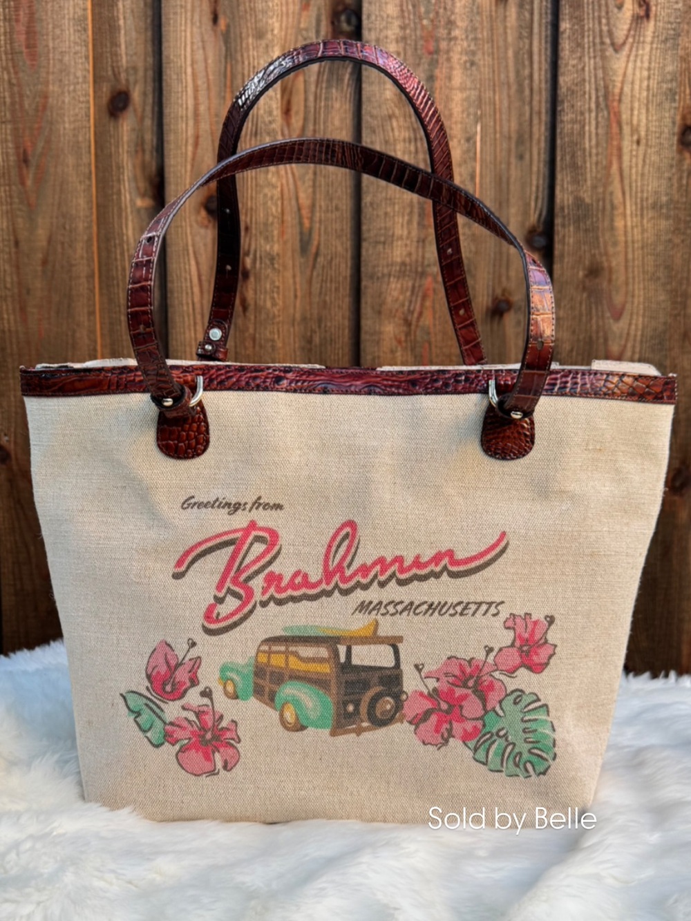 NWT Brahmin Pecan Pipa Brooke Tote Limited Edition